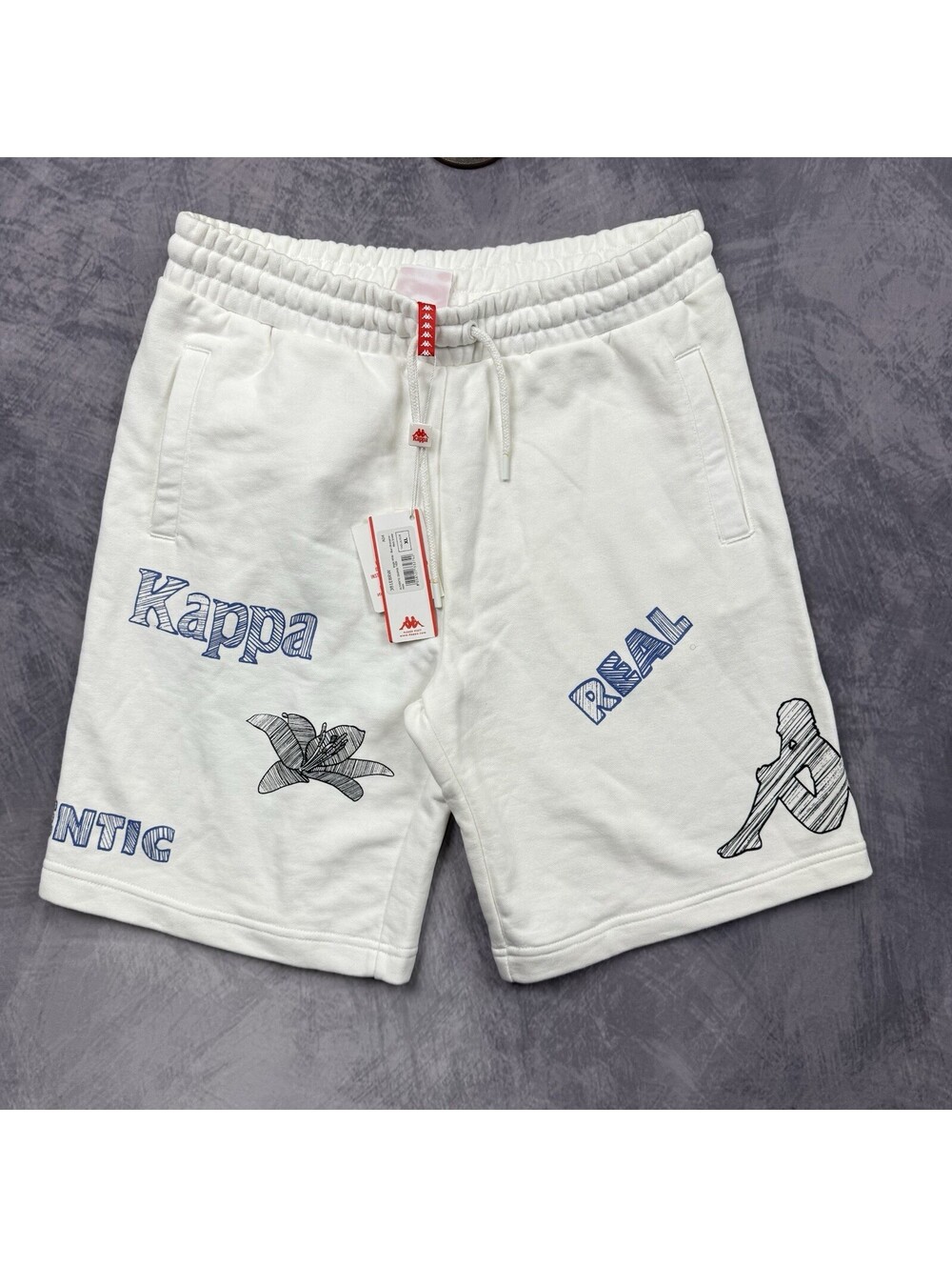 NEW KAPPA Teen Man Sweat Shorts Logo Spell Out Comfort Men’s Size XL